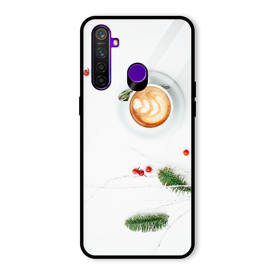 Coffee and Leafs Glass Back Case for Realme 5 Pro