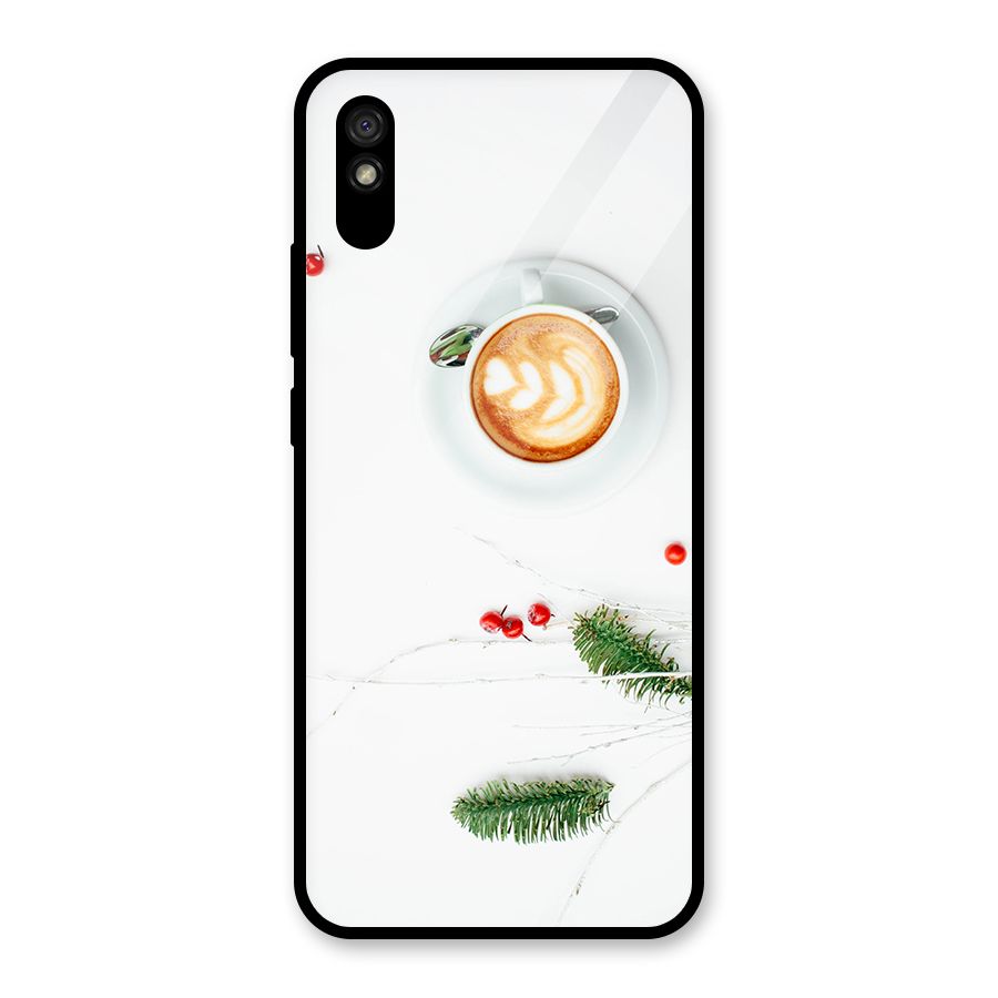 Coffee and Leafs Glass Back Case for Redmi 9A