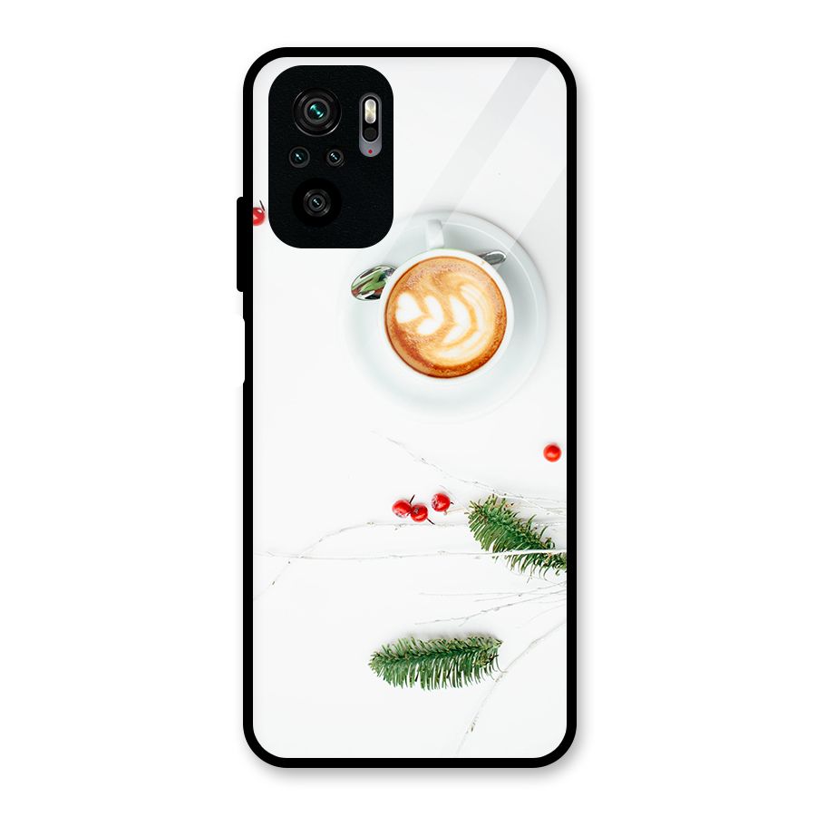Coffee and Leafs Glass Back Case for Redmi Note 10S