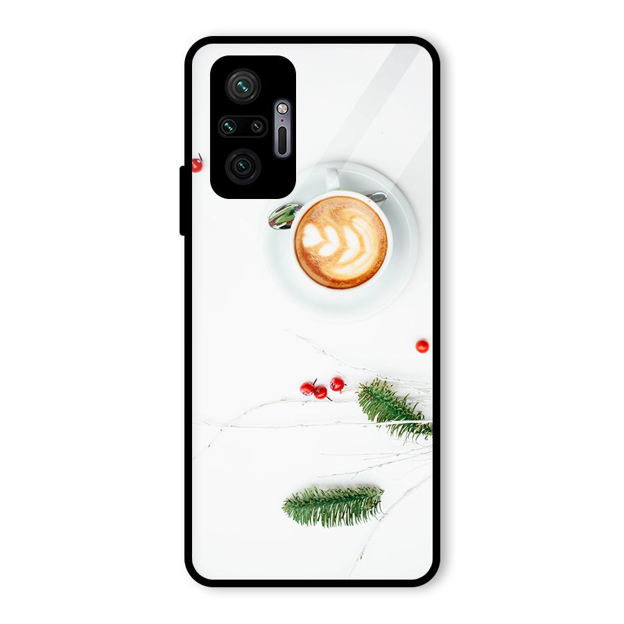Coffee and Leafs Glass Back Case for Redmi Note 10 Pro