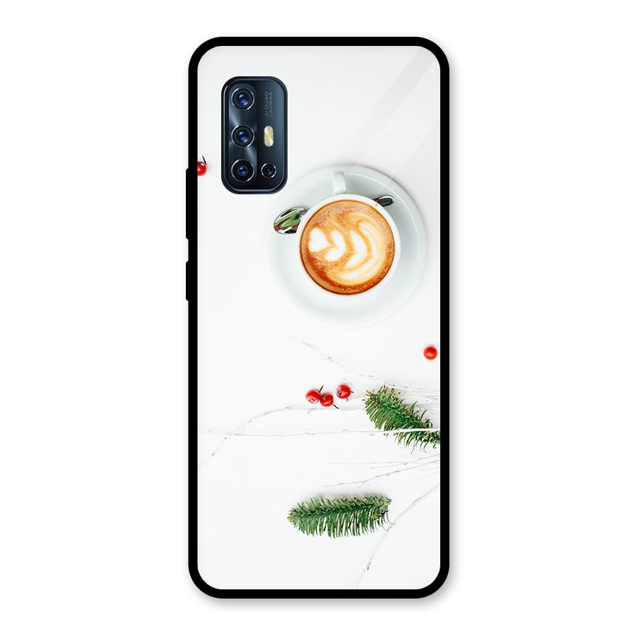 Coffee and Leafs Glass Back Case for Vivo V17