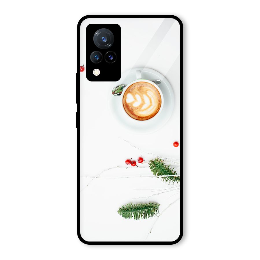 Coffee and Leafs Glass Back Case for Vivo V21 5G