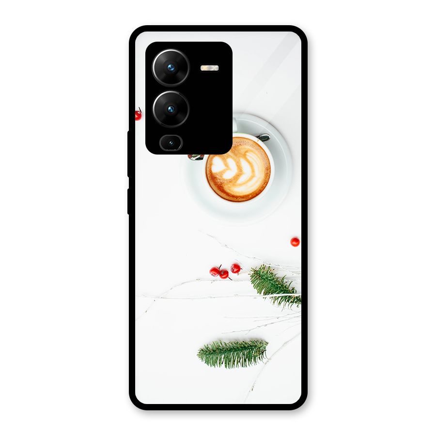 Coffee and Leafs Glass Back Case for Vivo V25 Pro