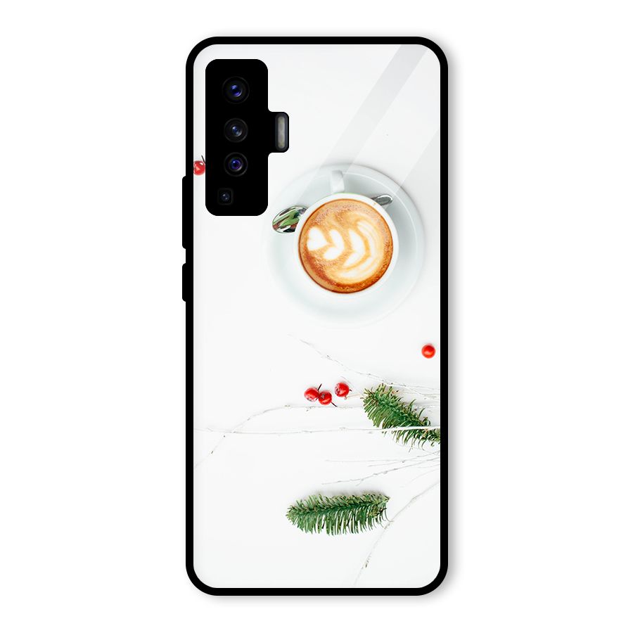 Coffee and Leafs Glass Back Case for Vivo X50