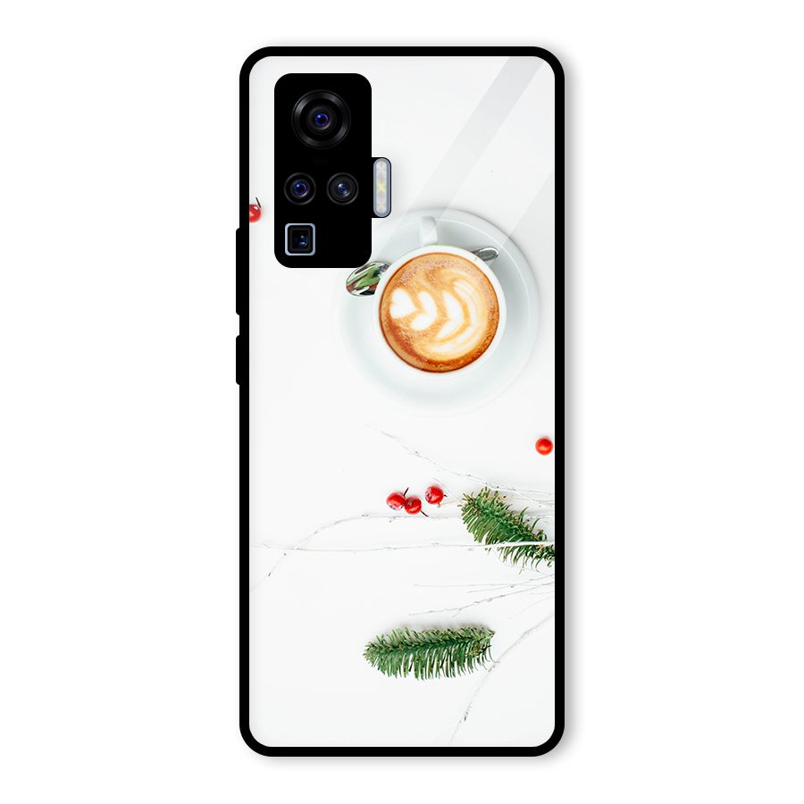 Coffee and Leafs Glass Back Case for Vivo X50 Pro