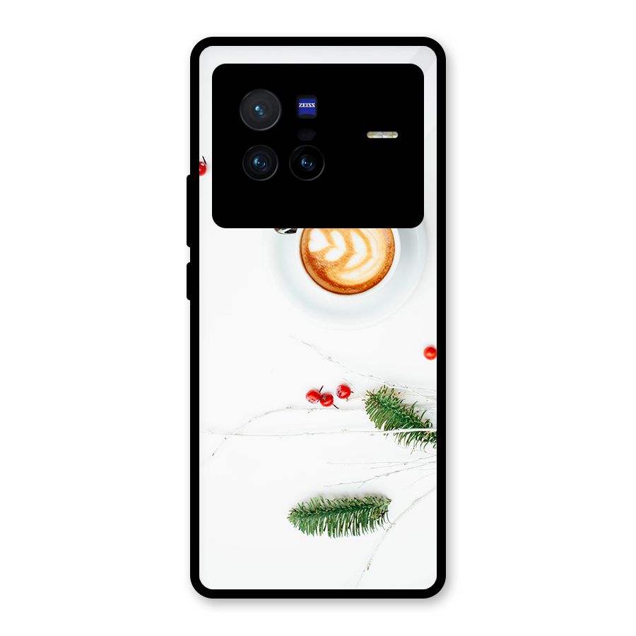 Coffee and Leafs Glass Back Case for Vivo X80