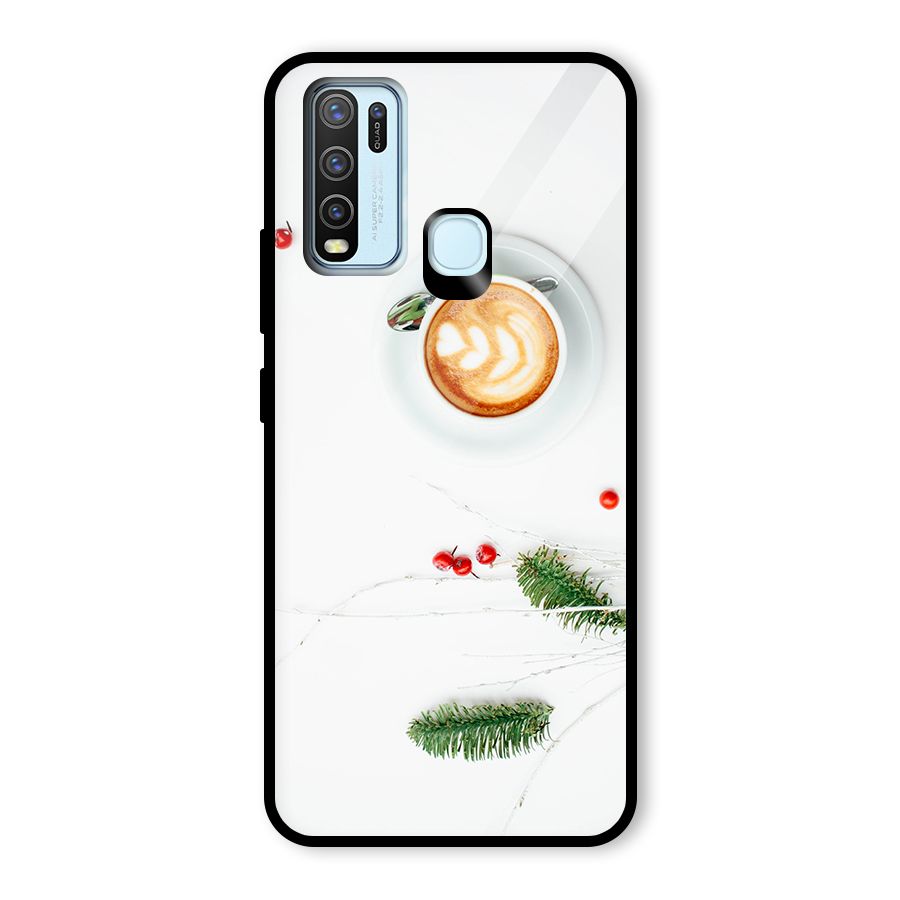 Coffee and Leafs Glass Back Case for Vivo Y30