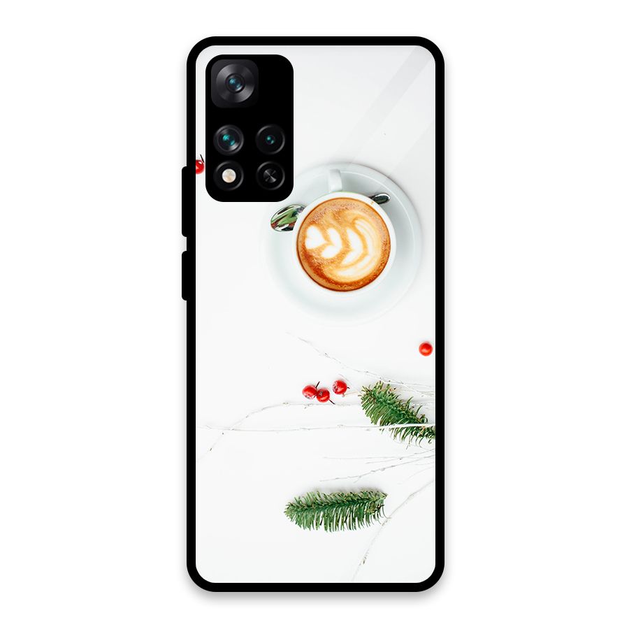 Coffee and Leafs Glass Back Case for Xiaomi 11i HyperCharge 5G
