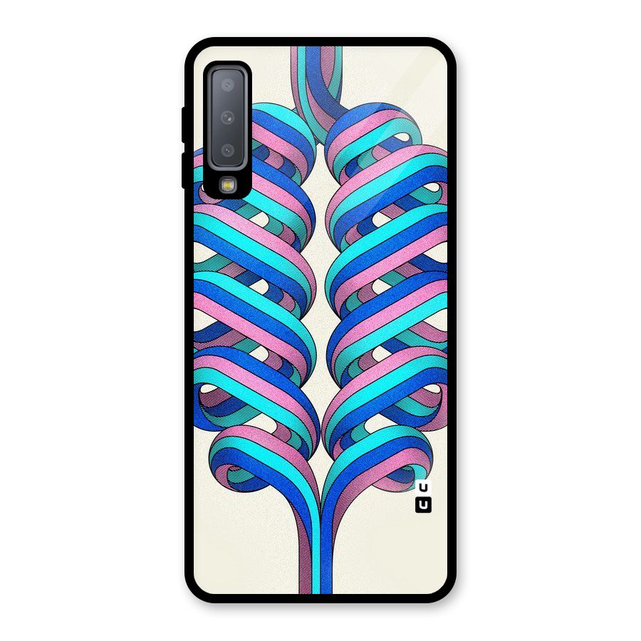 Coil Abstract Pattern Glass Back Case for Galaxy A7 (2018)