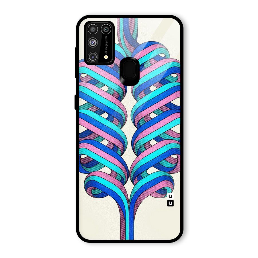 Coil Abstract Pattern Glass Back Case for Galaxy M31