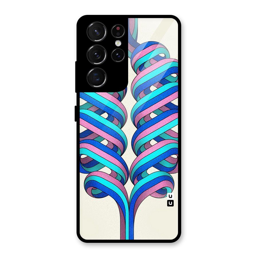 Coil Abstract Pattern Glass Back Case for Galaxy S21 Ultra 5G