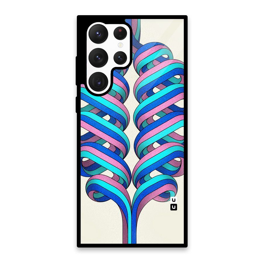 Coil Abstract Pattern Glass Back Case for Galaxy S22 Ultra 5G