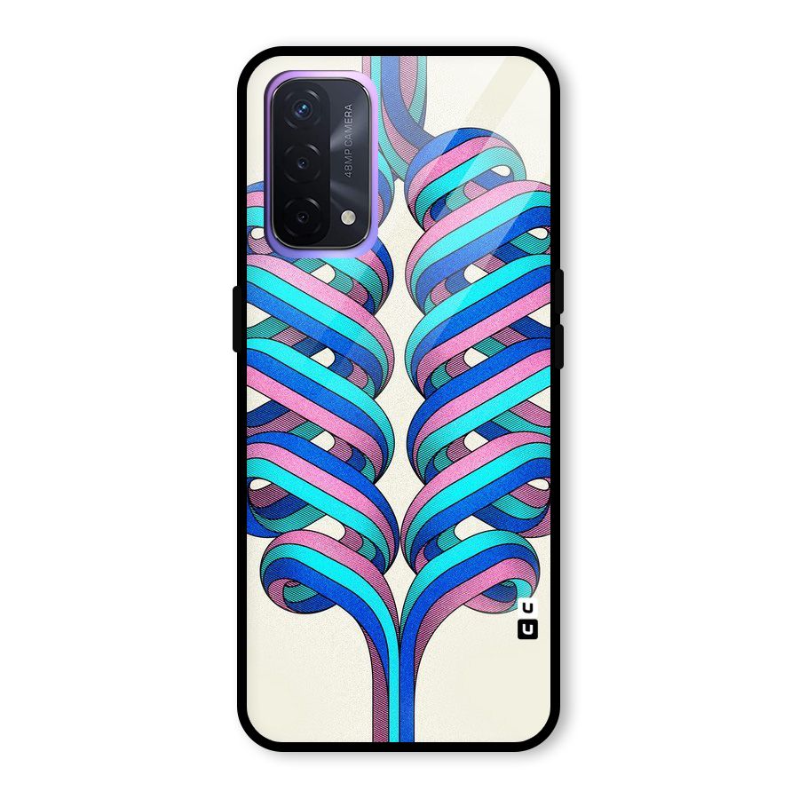 Coil Abstract Pattern Glass Back Case for Oppo A74 5G
