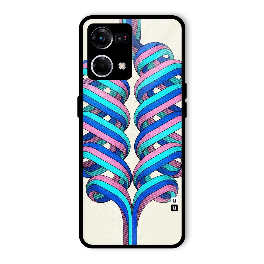 Coil Abstract Pattern Glass Back Case for Oppo F21 Pro 4G