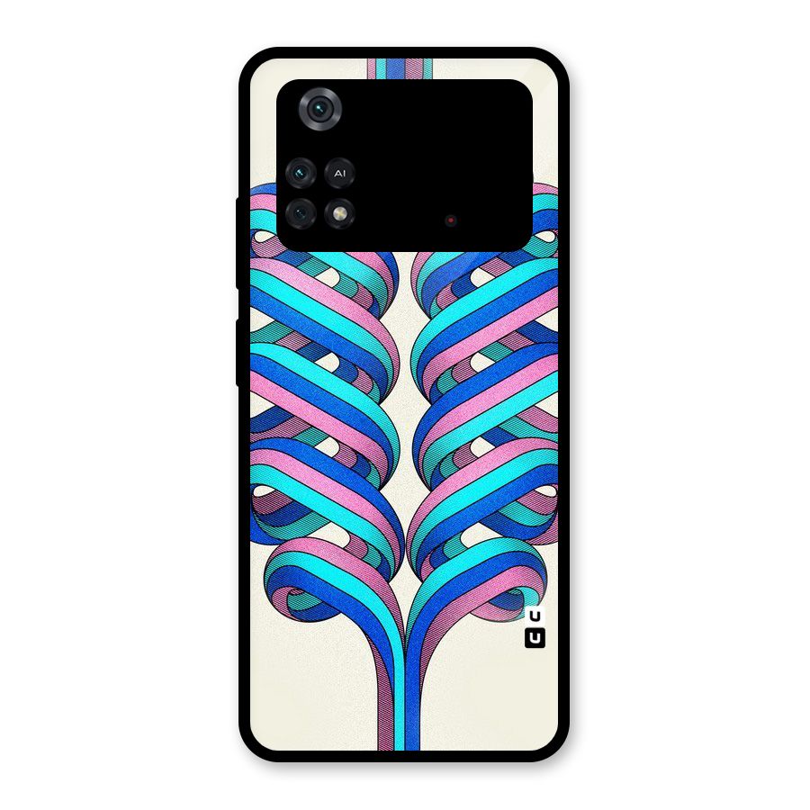 Coil Abstract Pattern Glass Back Case for Poco M4 Pro 4G