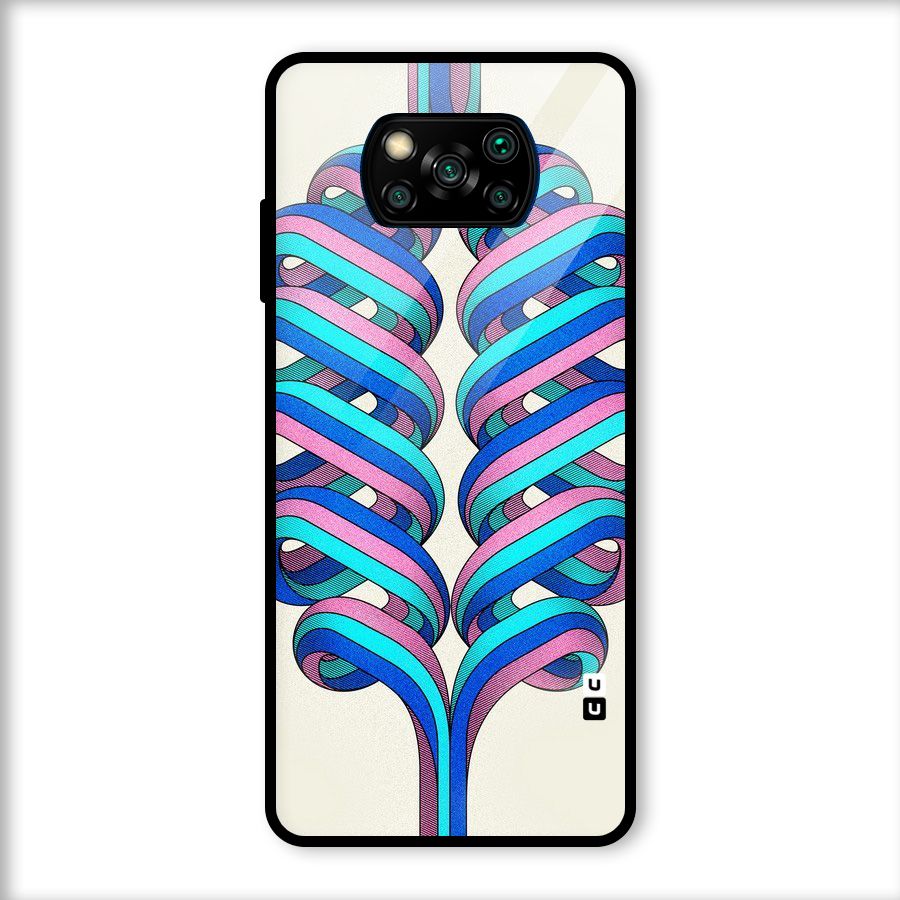 Coil Abstract Pattern Glass Back Case for Poco X3