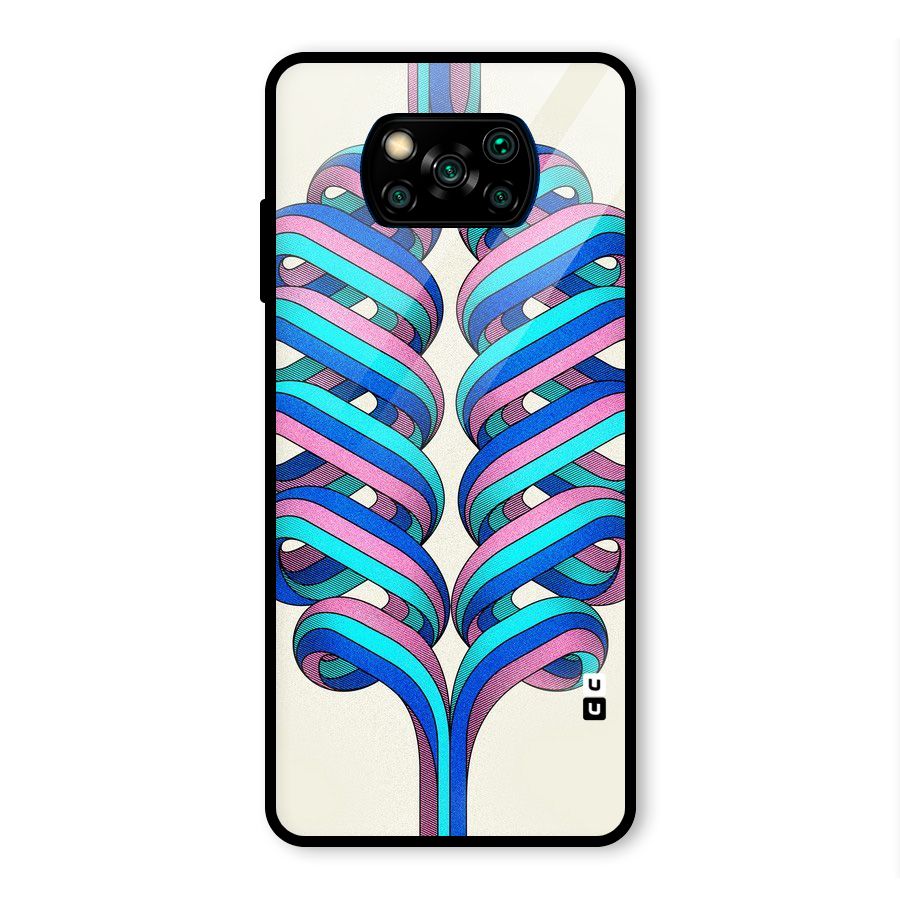 Coil Abstract Pattern Glass Back Case for Poco X3 Pro