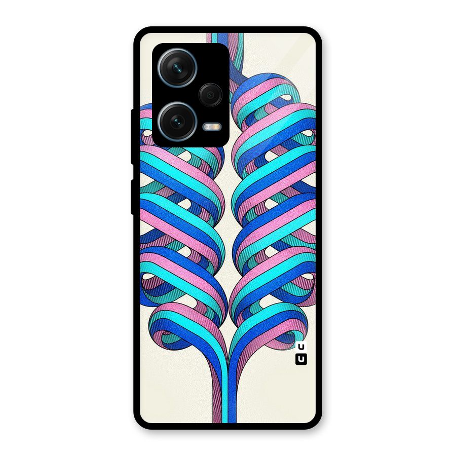 Coil Abstract Pattern Glass Back Case for Redmi Note 12 Pro Plus 5G