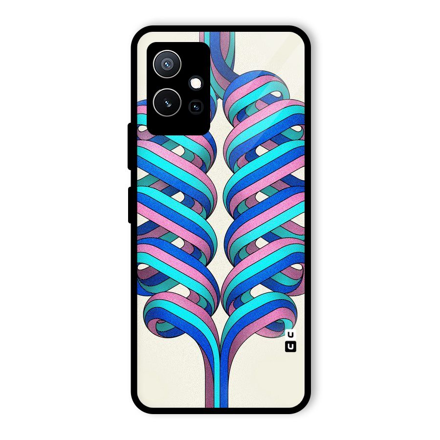 Coil Abstract Pattern Glass Back Case for Vivo T1 5G
