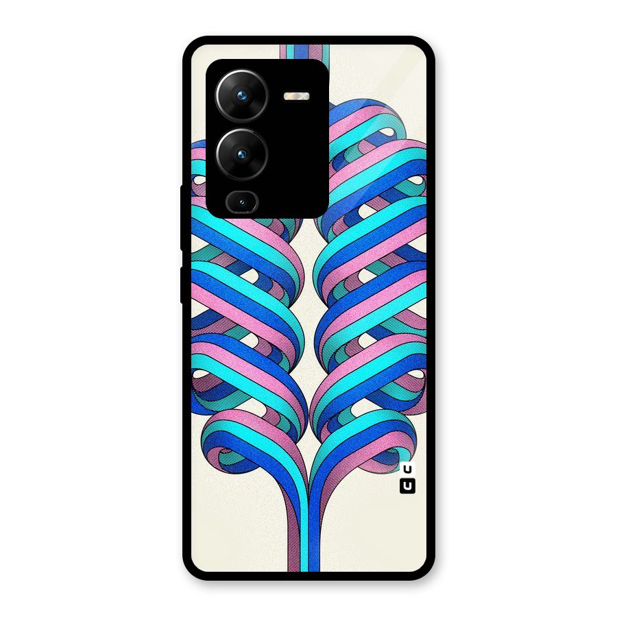 Coil Abstract Pattern Glass Back Case for Vivo V25 Pro
