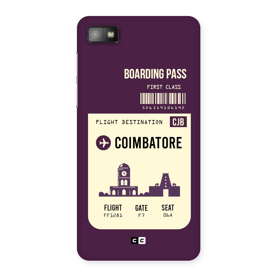 Coimbatore Boarding Pass Back Case for Blackberry Z10