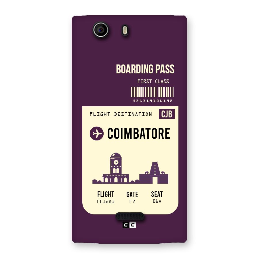 Coimbatore Boarding Pass Back Case for Canvas Nitro 2 E311