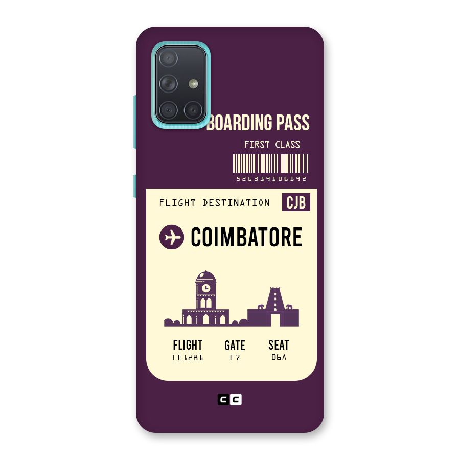 Coimbatore Boarding Pass Back Case for Galaxy A71