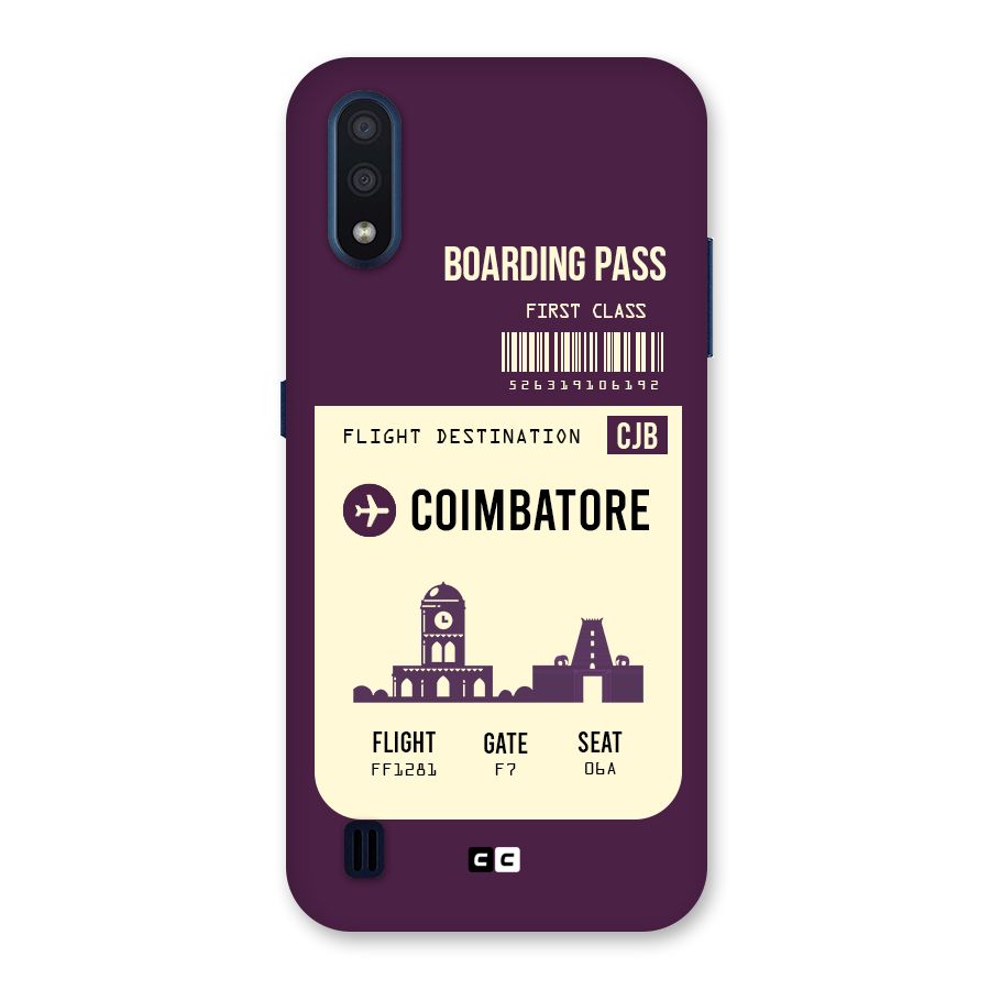 Coimbatore Boarding Pass Back Case for Galaxy M01