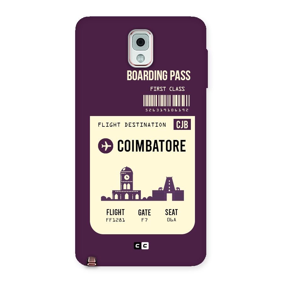 Coimbatore Boarding Pass Back Case for Galaxy Note 3