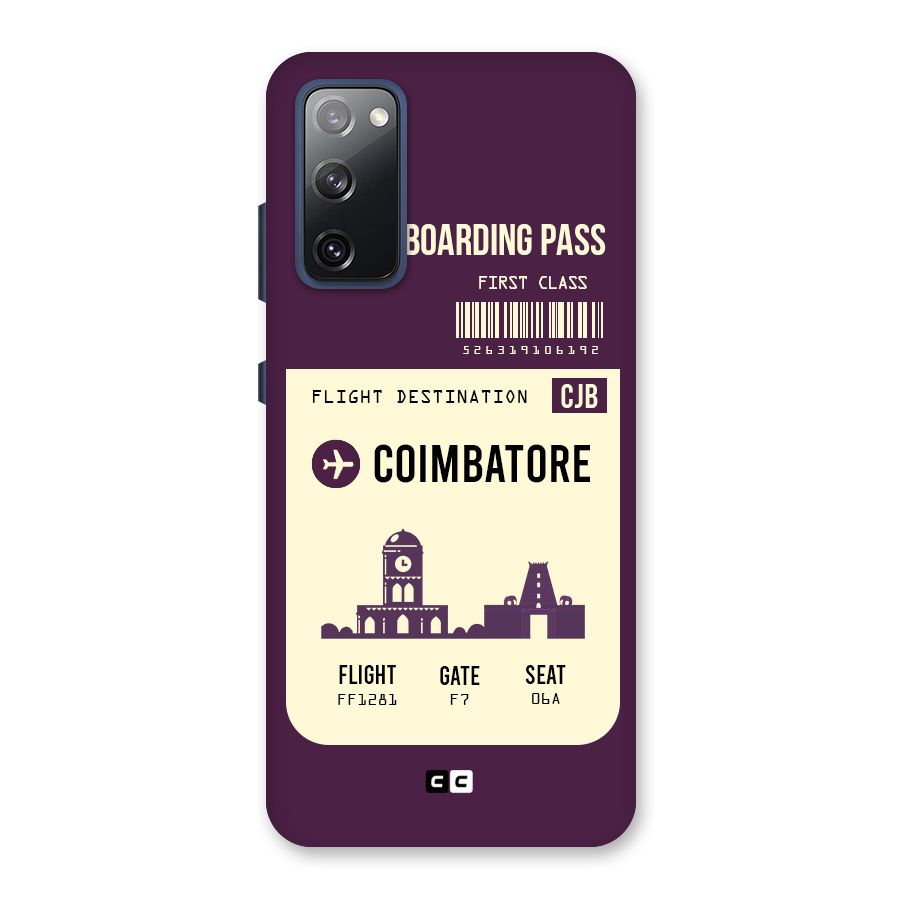 Coimbatore Boarding Pass Back Case for Galaxy S20 FE