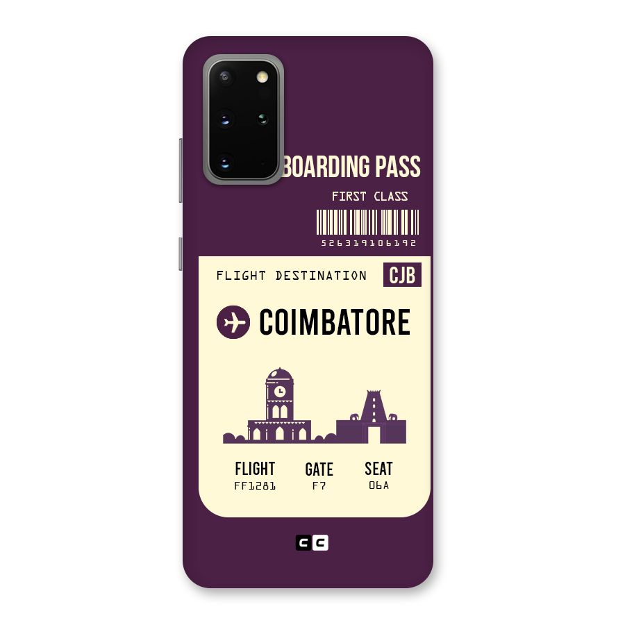 Coimbatore Boarding Pass Back Case for Galaxy S20 Plus