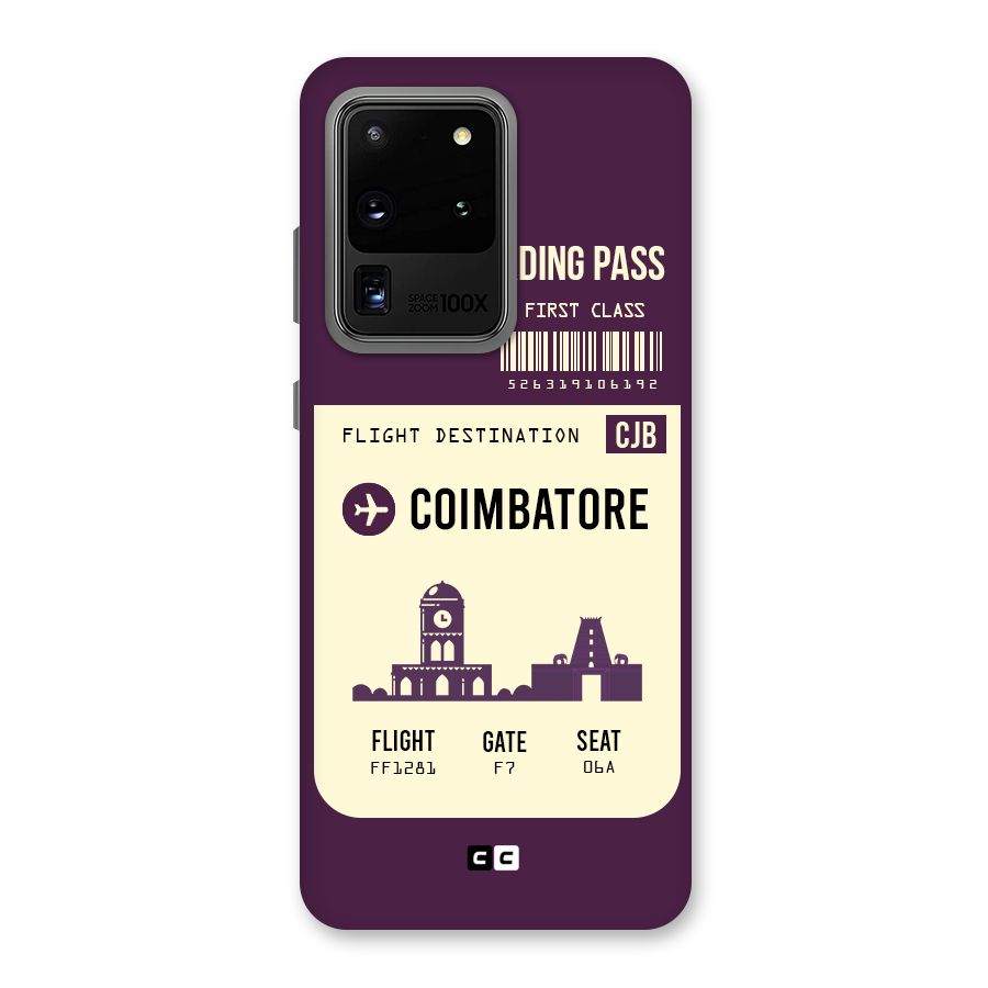 Coimbatore Boarding Pass Back Case for Galaxy S20 Ultra