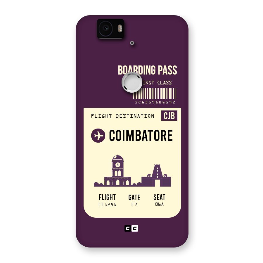 Coimbatore Boarding Pass Back Case for Google Nexus-6P