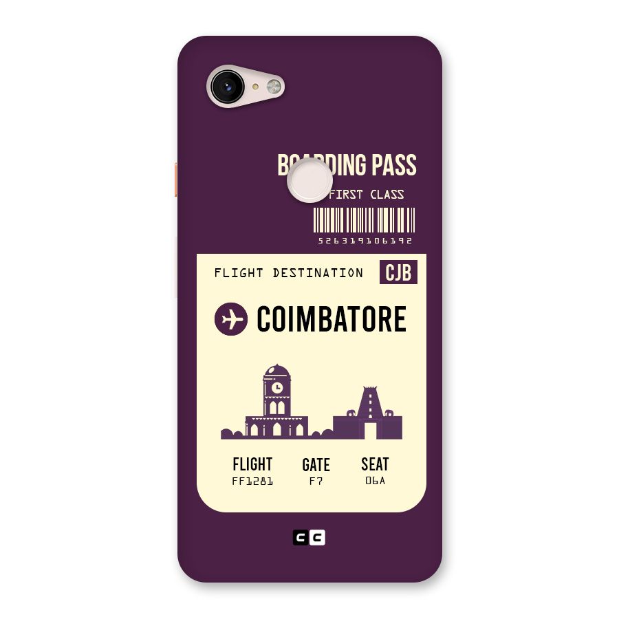 Coimbatore Boarding Pass Back Case for Google Pixel 3 XL