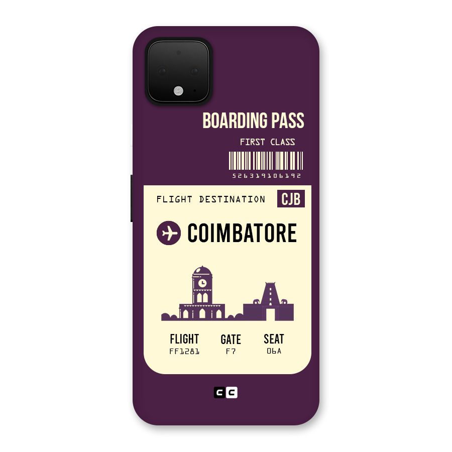 Coimbatore Boarding Pass Back Case for Google Pixel 4 XL