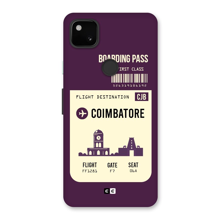 Coimbatore Boarding Pass Back Case for Google Pixel 4a