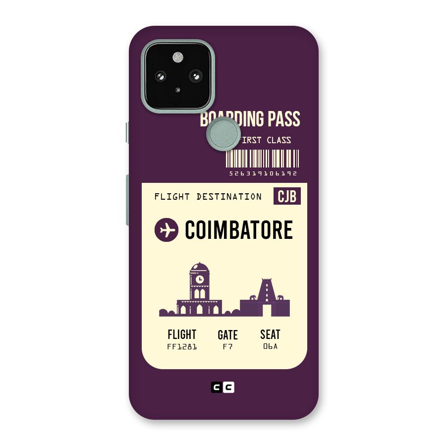 Coimbatore Boarding Pass Back Case for Google Pixel 5
