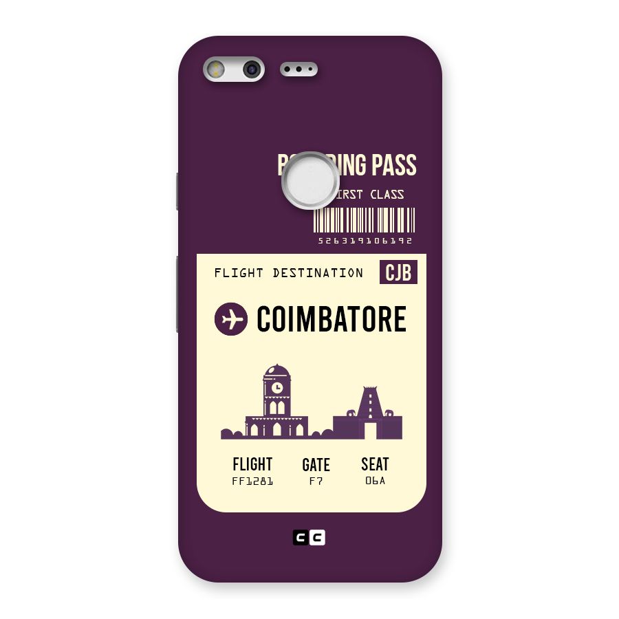 Coimbatore Boarding Pass Back Case for Google Pixel XL
