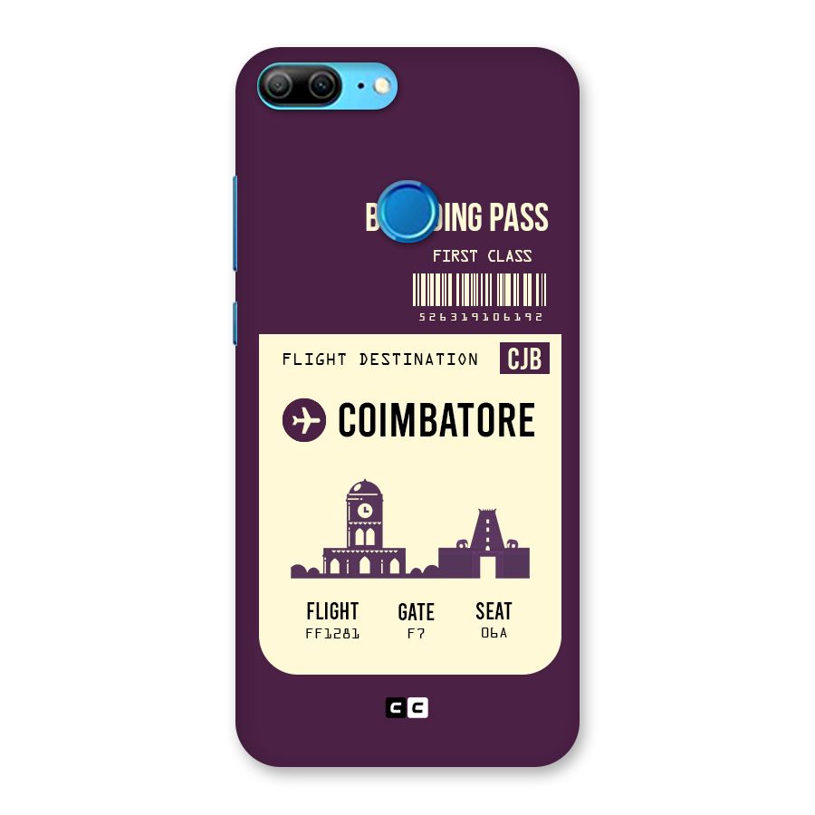 Coimbatore Boarding Pass Back Case for Honor 9 Lite