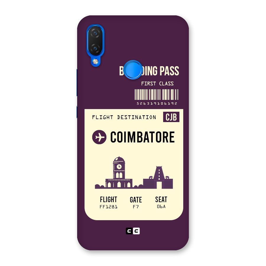 Coimbatore Boarding Pass Back Case for Huawei P Smart+