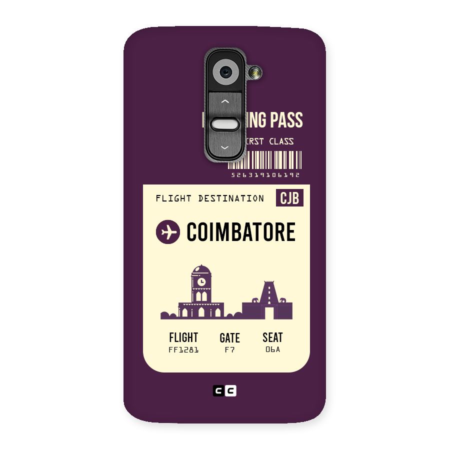 Coimbatore Boarding Pass Back Case for LG G2