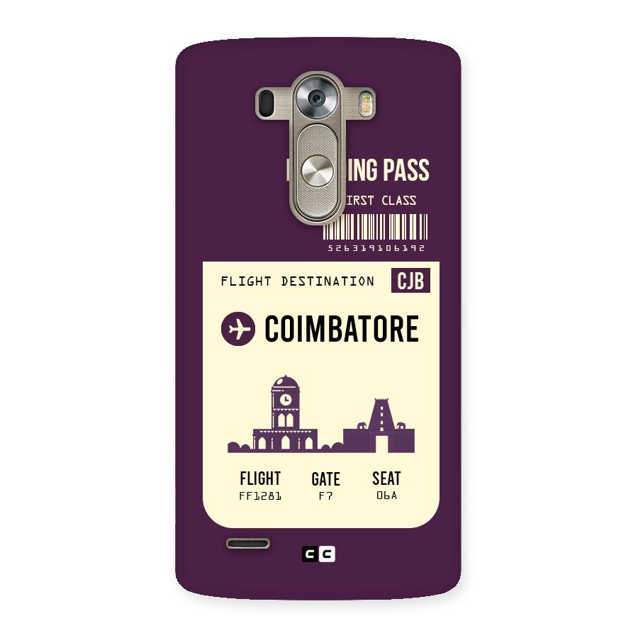 Coimbatore Boarding Pass Back Case for LG G3