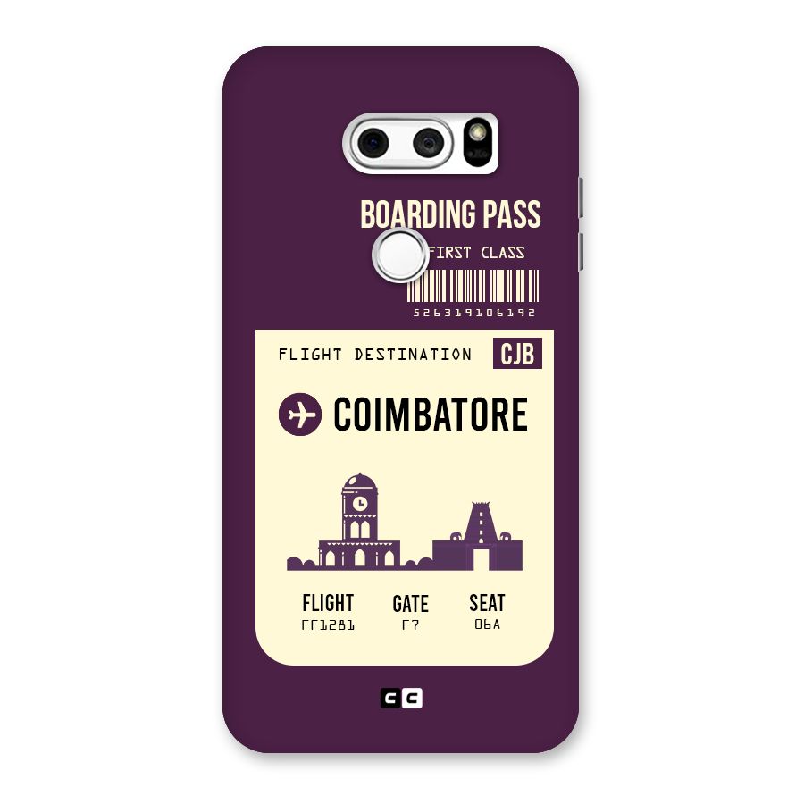 Coimbatore Boarding Pass Back Case for LG V30