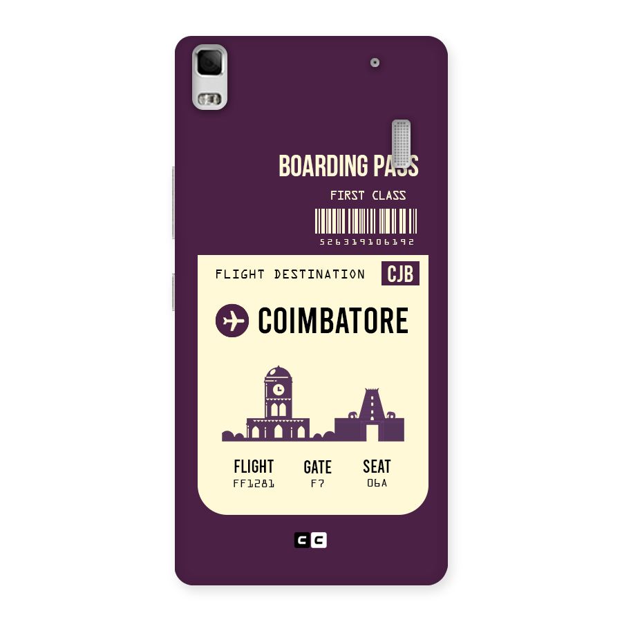 Coimbatore Boarding Pass Back Case for Lenovo A7000
