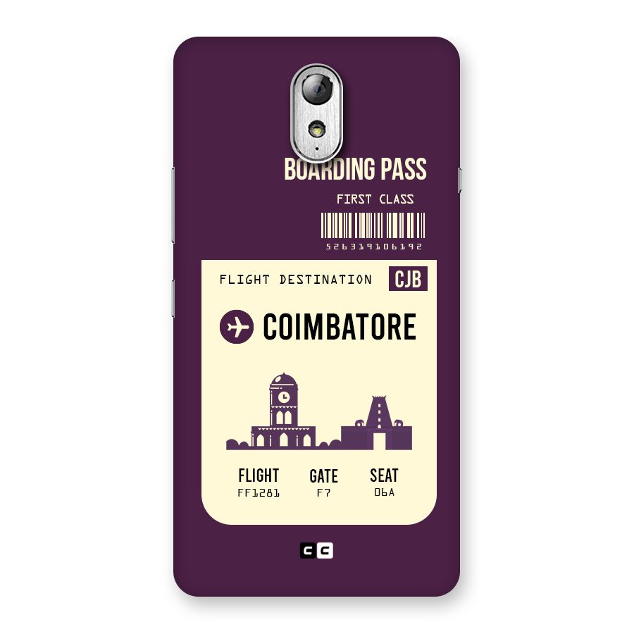 Coimbatore Boarding Pass Back Case for Lenovo Vibe P1M