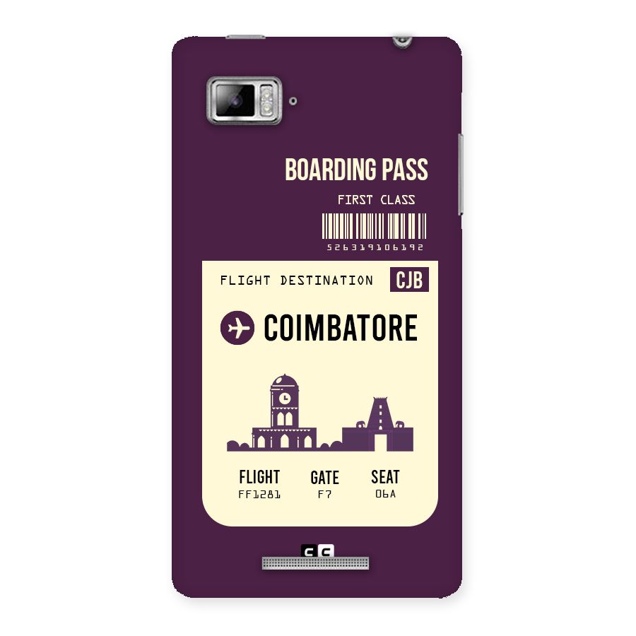 Coimbatore Boarding Pass Back Case for Lenovo Vibe Z K910