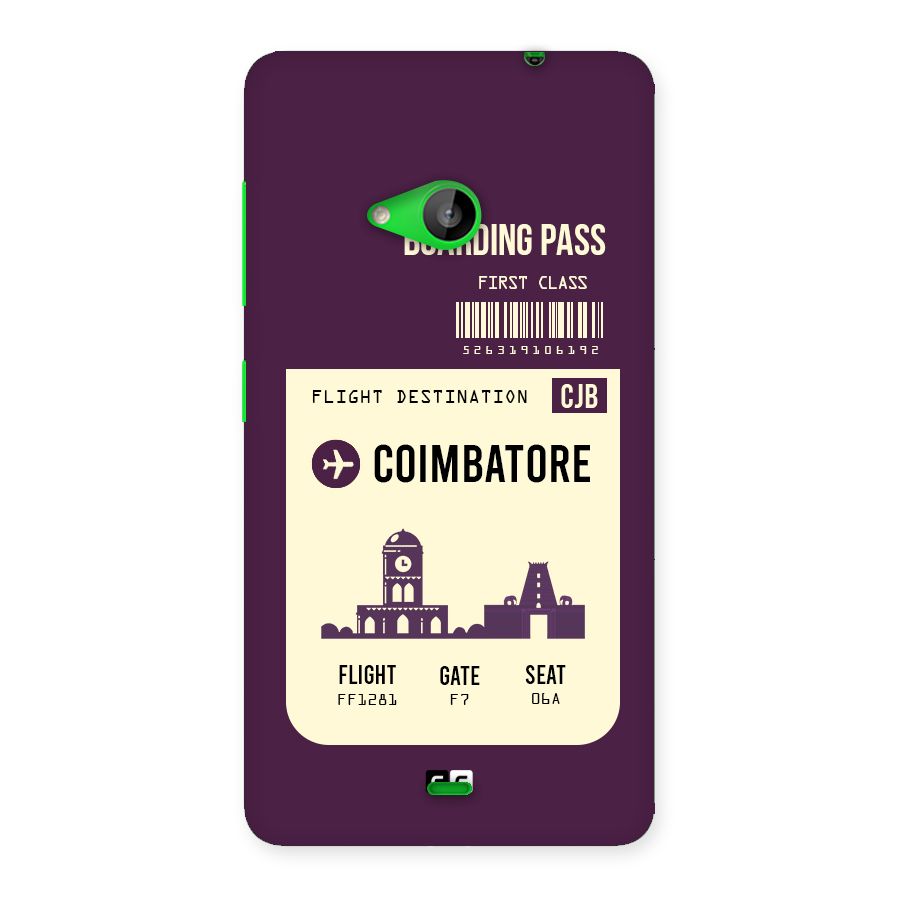 Coimbatore Boarding Pass Back Case for Lumia 535