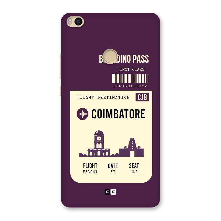 Coimbatore Boarding Pass Back Case for Mi Max 2
