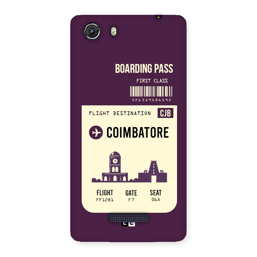 Coimbatore Boarding Pass Back Case for Micromax Unite 3