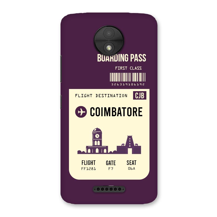 Coimbatore Boarding Pass Back Case for Moto C